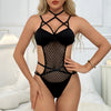 Seductive Black Fishnet Detail Lingerie Set
